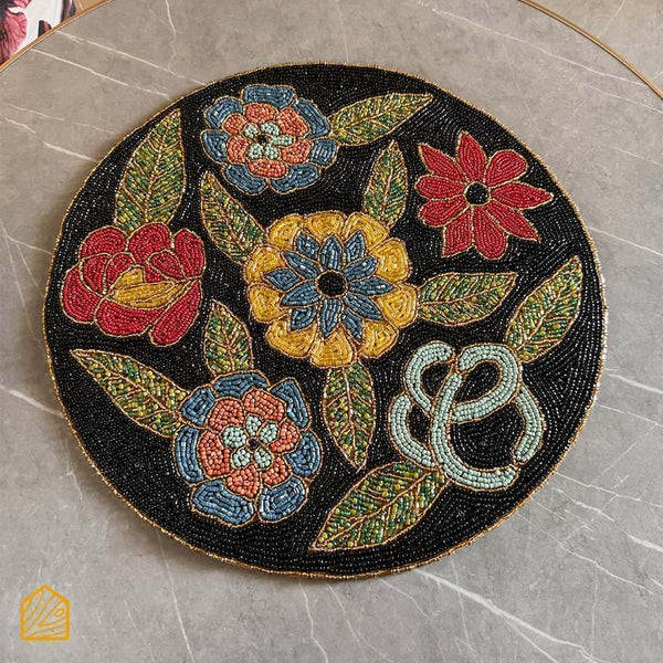 Floral Delight Beaded Placemats Mat