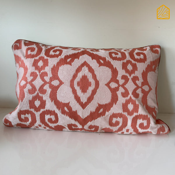 Rust Dori Embroidery Throw Cushion Cover