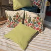 Poppies & Green Embroided Cushion Set of 5