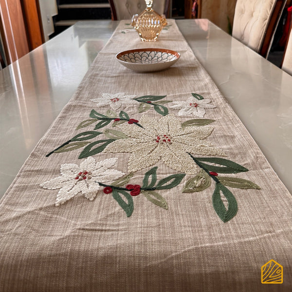 Pastel festive floral and berries 6 seater Table runner 13x72