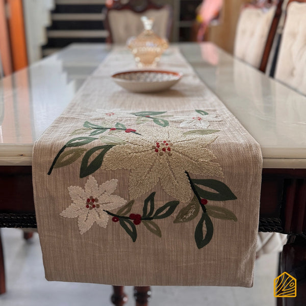 Pastel festive floral and berries 6 seater Table runner 13x72