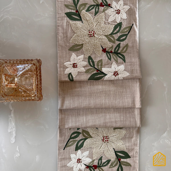 Pastel festive floral and berries 6 seater Table runner 13x72