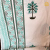 Green Palm & Paisley Hand-block Print King Size Bedsheet