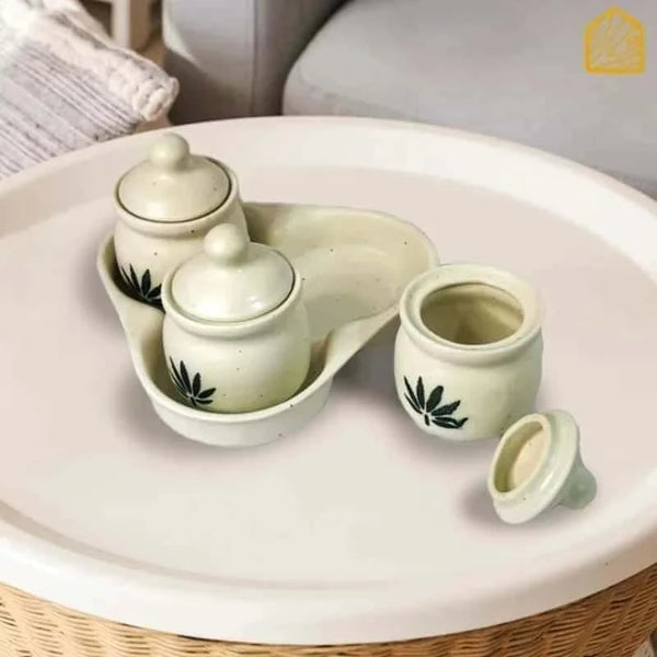 Leaf pickle and Chutney Jar Set of 3