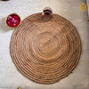 Round Brown Jute Rug