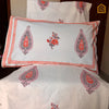 Summer Breeze Orange & Grey Hand-block Print King Size Bedsheet