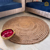 Round Brown Jute Rug