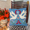 Peace Doves Blue Cushion Cover