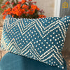 Teal Pom Pom Throw Cushion Cover