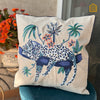 Embroided Jaguar Cushion Cover