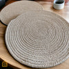 Braided Placemats Beige and Gold thread Set of 2