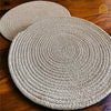 Braided Placemats Grey and Silver thread Set of 2