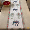 Desert Bloom Elephant Hand-block 8-seater Table Runner 16x88