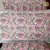 Pink carnation fest Hand-block print Double King size Bedsheet