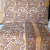 Gold & Yellow Paisley Hand-block Print Double King Size Bedsheet