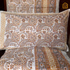 Gold & Yellow Paisley Hand-block Print Double King Size Bedsheet