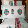 Rose Bush Fulwari Hand-block Print King Size Bedsheet