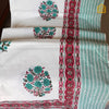 Rose Bush Fulwari Hand-block Print King Size Bedsheet