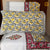 Yellow Carnations and Elephants Jaal Hand-block print King Size Bedsheet